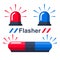 Red and blue flasher