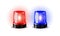 Red and blue flashers Siren Vector. Realistic Object. Light Effect. Beacon For Police Cars Ambulance, Fire Trucks