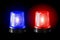 Red and blue flashers Siren Vector. Realistic Object. Light Effect. Beacon For Police Cars Ambulance, Fire Trucks