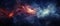 A red and blue galaxy in space with stars, an astronomical object in the sky