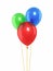 Red blue green balloons