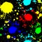 Red blue green yellow spots on a black background Graffiti seamless texture