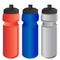 Red, blue and grey sports water bottle