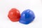 Red and blue hardhats