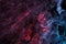 Red blue hazy smoke. Colorful mystical nebula. Abstract background 3d rendering