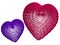 Red and blue lacy hearts
