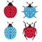 Red and Blue Ladybug and Ladybird Icons