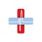 Red and Blue Medical Cross Logo