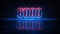 Red And Blue Number 8000 Display Neon Sign On Dark Blue Starry Sky Of The Space And Light Reflection On Water Surface