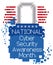 Red and Blue Padlock Promoting National Cyber Security Awareness Month, Vector Illustration