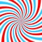 Red and blue radial twisted stipes, vortex effect, pinwheel pattern. Circus, carnival or festival background. Bubble gum