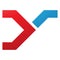 Red and Blue Rail Switch Shaped Letter Y Icon