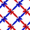 Red and blue ribbons and bows grid seamless pattern background i