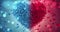 Red and Blue Rose Flower Falling Petals Love Heart Wedding Background Loop 4k