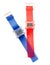Red and blue simple translucent silicone watches