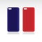 Red and Blue smartphone cases isolated on white.