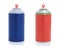 Red and blue spray paint