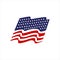 Red blue star and stripes america US flag logo design .