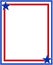 Red blue with stars abstract American flag border frame.