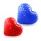 Red and blue strawberry hearts