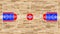 Red blue white basketball court standard USA national field size wooden indoor floor background. team basket ball sport recreation