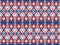 Red, Blue, and White Patriotic Ikat Geometric Seamless Pattern Background