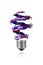 Red blue white spiral paint trace made light bulb