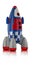 Red blue and white toy plastic childs rocket