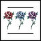 Red Blues Purple Rose Flowers Blooming Icon Illustration