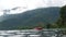 Red boat on Singkarak lake