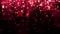 Red bokeh background with falling glitter particles. Beautiful festive sparkling background. Valentines day. Seamless loop