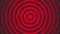 Red bold circles simple flat geometric on dark grey black background loop. Rounds radio waves endless creative animation. Rings