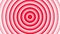 Red bold circles simple flat geometric on white background loop. Rounds radio waves endless creative animation. Rings seamless