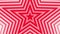 Red bold pentagonal star simple flat geometric on white background loop. Starry radio waves endless creative animation. Stars