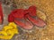 Red boots of a monk, Tashilhunpo Monastery, Shigatse, Tibet, China