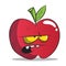 Red bored apple having an argument