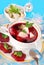 Red borscht with ravioli