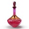 Red bottle with a magical potion, trimmed with gold and precious stones.