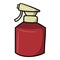 Red bottle for spraying plants, fertilizer sprayer, garden collection, cartoon vector illustration