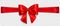 Red bow with horizontal ribbon