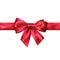 Red bow with red ribbon isolated on white background. Realistic silk bow. Decoration for gifts and packing red bow. Vector