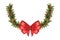 Red bow ribbon with wreath decorative icon