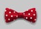 Red bow tie with polka dots. Clown accessory