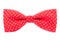 Red bow tie with polka dots isolated