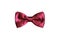 Red bow tie for satin fabric tuxedo isolated on white background