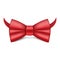 Red bowtie icon, realistic style