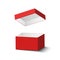 Red box isolated on white background with realistick shadow. vector illustration