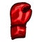 Red boxing glove sketch in isolated white background. Vintage sporting equipment for kickboxing in engraved style