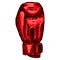 Red boxing glove sketch in isolated white background. Vintage sporting equipment for kickboxing in engraved style