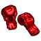 Red boxing gloves sketch in isolated white background. Vintage sporting equipment for kickboxing in engraved style